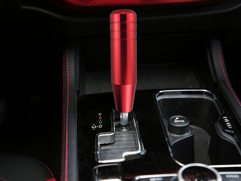 Abfer 5" Red Shift Knob, Aluminum Alloy Weighted Shifter Knobs Metal Gear Lever Stick Handle Fit Most Automatic Manual Vehicle - Image 3